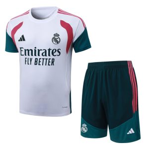 Conjunto de camiseta y pantalón corto blanco y rojo del Real Madrid 2026/2027