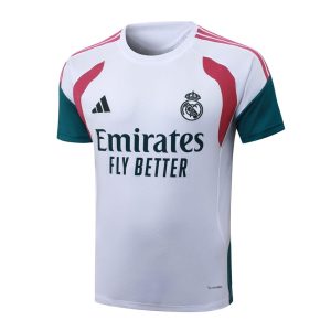 Conjunto de camiseta y pantalón corto blanco y rojo del Real Madrid 2026/2027