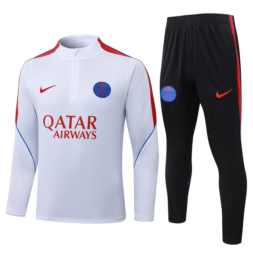 Survetement PSG Training 2026 2027 Blanc Rouge