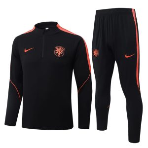 Survetement Pays Bas Training 2026 2027 Noir Orange